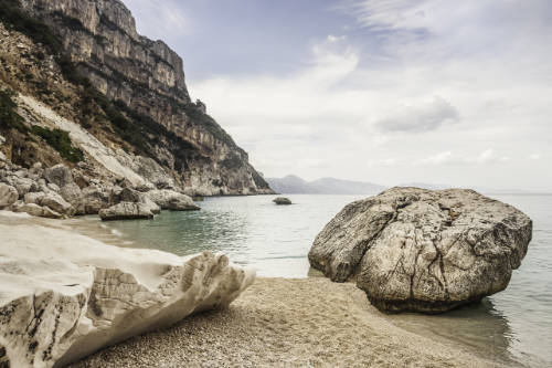 Boulders on beach, Cala Goloritze, Sardinia, Italy