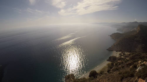 Vista aérea de la playa de Cantarriján, en Almuñécar