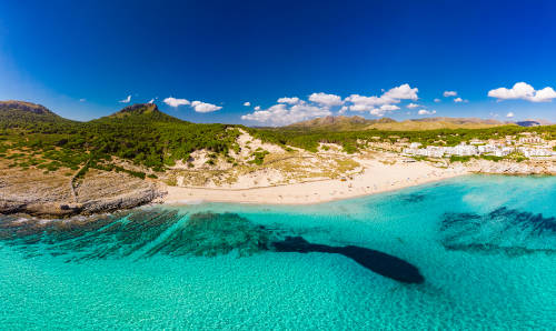 Vista aérea de Cala Mesquida, en Capdepera, Mallorca.